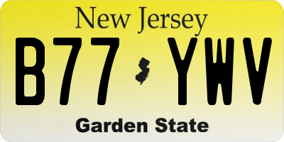 NJ license plate B77YWV