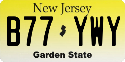 NJ license plate B77YWY
