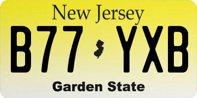 NJ license plate B77YXB