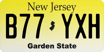 NJ license plate B77YXH