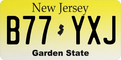NJ license plate B77YXJ