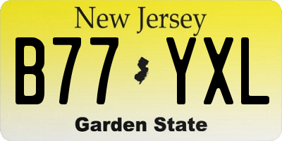 NJ license plate B77YXL