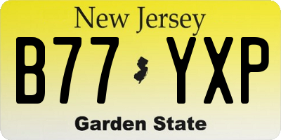 NJ license plate B77YXP