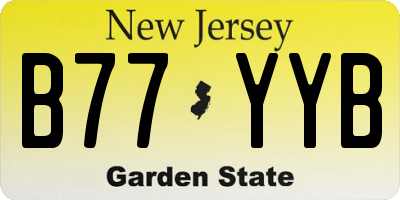 NJ license plate B77YYB