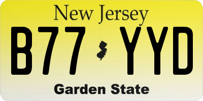 NJ license plate B77YYD