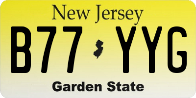 NJ license plate B77YYG