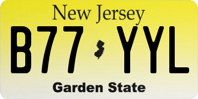 NJ license plate B77YYL