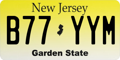 NJ license plate B77YYM