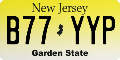 NJ license plate B77YYP