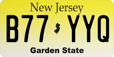 NJ license plate B77YYQ
