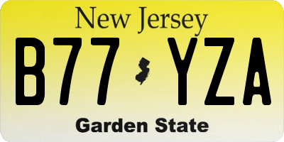 NJ license plate B77YZA