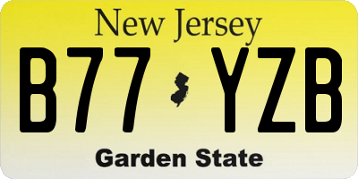 NJ license plate B77YZB