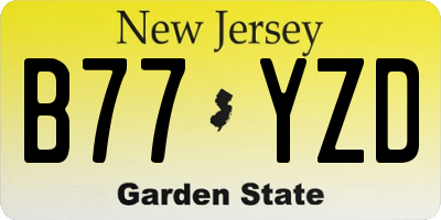 NJ license plate B77YZD