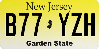 NJ license plate B77YZH