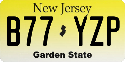 NJ license plate B77YZP