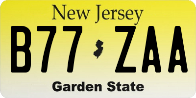 NJ license plate B77ZAA