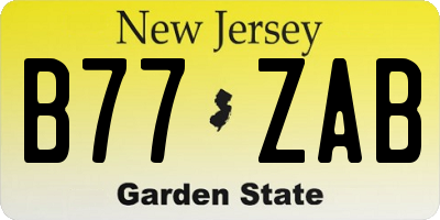NJ license plate B77ZAB