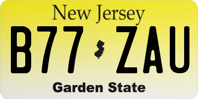 NJ license plate B77ZAU