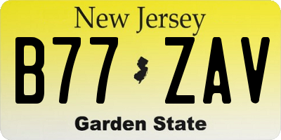NJ license plate B77ZAV