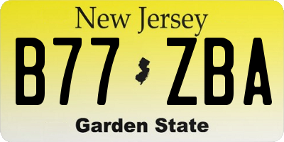 NJ license plate B77ZBA