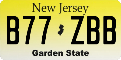NJ license plate B77ZBB