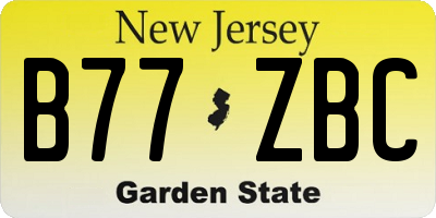 NJ license plate B77ZBC