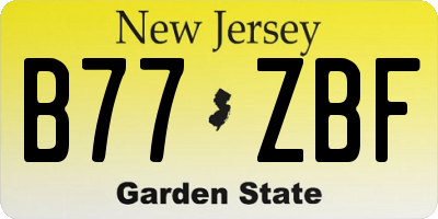 NJ license plate B77ZBF