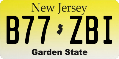 NJ license plate B77ZBI