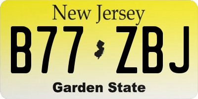 NJ license plate B77ZBJ