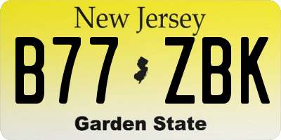 NJ license plate B77ZBK