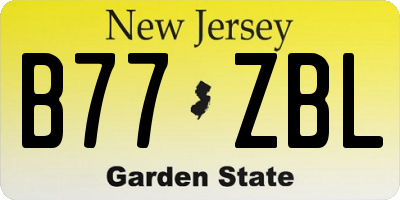 NJ license plate B77ZBL