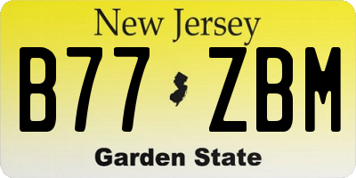 NJ license plate B77ZBM