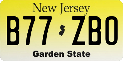 NJ license plate B77ZBO