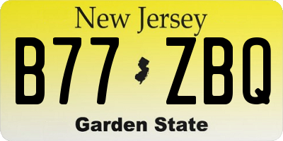 NJ license plate B77ZBQ