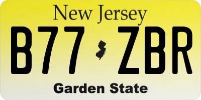 NJ license plate B77ZBR