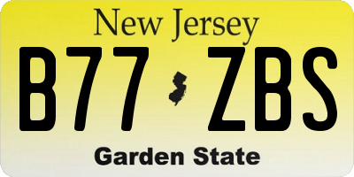 NJ license plate B77ZBS