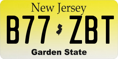 NJ license plate B77ZBT