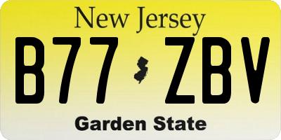 NJ license plate B77ZBV