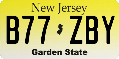 NJ license plate B77ZBY