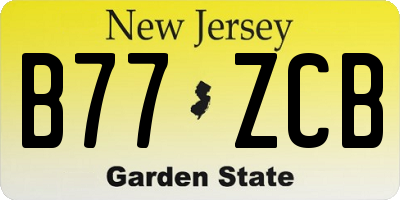 NJ license plate B77ZCB
