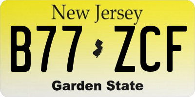 NJ license plate B77ZCF