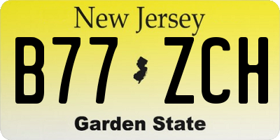 NJ license plate B77ZCH