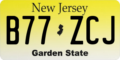 NJ license plate B77ZCJ