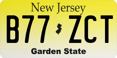 NJ license plate B77ZCT