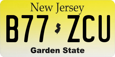 NJ license plate B77ZCU