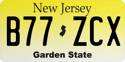 NJ license plate B77ZCX