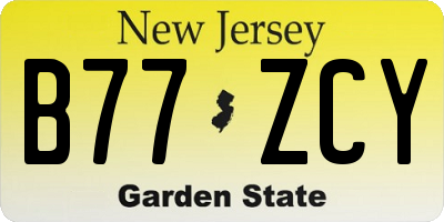 NJ license plate B77ZCY