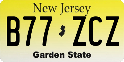 NJ license plate B77ZCZ