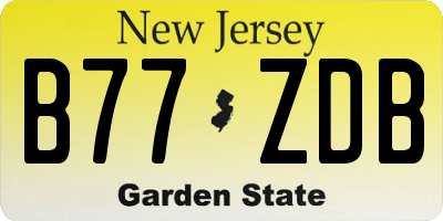 NJ license plate B77ZDB