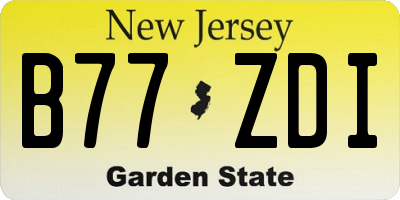 NJ license plate B77ZDI